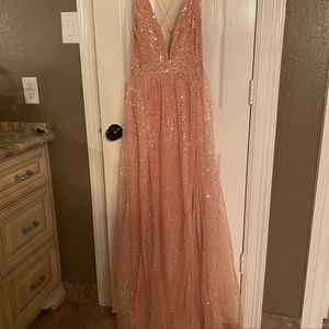 Beautiful pink-rosegold sparkly dress